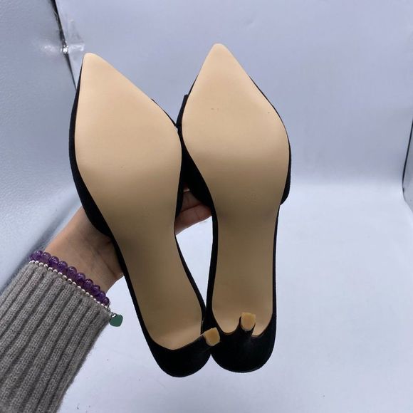 XYD black pointy toe stilettos slippers heels - Picture 7 of 10